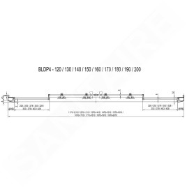 Ravak Blix - Porte de douche en quatre parties BLDP4-120, 1170-1210 mm, blanc/verre Grape 0YVG0100ZG