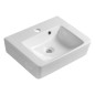Aqualine Modis - Lavabo 445x351 mm, avec trop-plein, trou pour robinet, blanc FS981