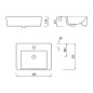 Aqualine Modis - Lavabo 445x351 mm, avec trop-plein, trou pour robinet, blanc FS981