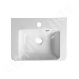 Aqualine Modis - Lavabo 445x351 mm, avec trop-plein, trou pour robinet, blanc FS981