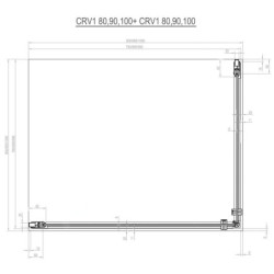 Ravak Chrome - Porte de douche CRV1-80, 780-800 mm, aluminium brillant/verre transparent 1QV40C01Z1