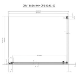 Ravak Chrome - Porte de douche CRV1-80, 780-800 mm, aluminium brillant/verre transparent 1QV40C01Z1