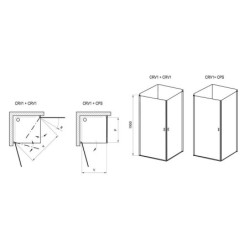Ravak Chrome - Porte de douche CRV1-80, 780-800 mm, aluminium brillant/verre transparent 1QV40C01Z1