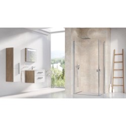 Ravak Chrome - Porte de douche CRV1-80, 780-800 mm, aluminium brillant/verre transparent 1QV40C01Z1