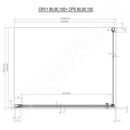 Ravak Chrome - Porte de douche CRV1-80, 780-800 mm, satiné/verre transparent 1QV40U01Z1