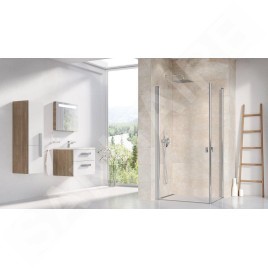 Ravak Chrome - Porte de douche CRV1-90, 880-900 mm, aluminium brillant/verre transparent 1QV70C01Z1