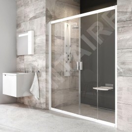 Ravak Blix - Porte de douche en quatre parties BLDP4-150, 1470-1510 mm, blanc/verre clair 0YVP0100Z1