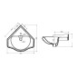 Sapho Kerasan Retro - Lavabo d’angle 575 x 580 mm, blanc 103201 Sapho Kerasan Retro - Lavabo d’angle 575 x 580 mm, blanc 103201