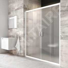 Ravak Blix - Porte de douche en quatre parties BLDP4-180, 1770-1810 mm, blanc/verre Grape 0YVY0100ZG