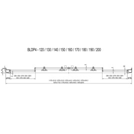 Ravak Blix - Porte de douche en quatre parties BLDP4-180, 1770-1810 mm, aluminium brillant/verre clair 0YVY0C00Z1