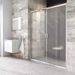 Ravak Blix - Porte de douche en quatre parties BLDP4-180, 1770-1810 mm, aluminium brillant/verre Grape 0YVY0C00ZG