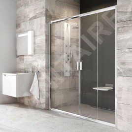 Ravak Blix - Porte de douche en quatre parties BLDP4-140, 1370-1410 mm, aluminium brillant/verre clair 0YVM0C00Z1