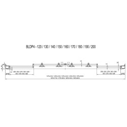 Ravak Blix - Porte de douche en quatre parties BLDP4-140, 1370-1410 mm, blanc/verre Grape 0YVM0100ZG