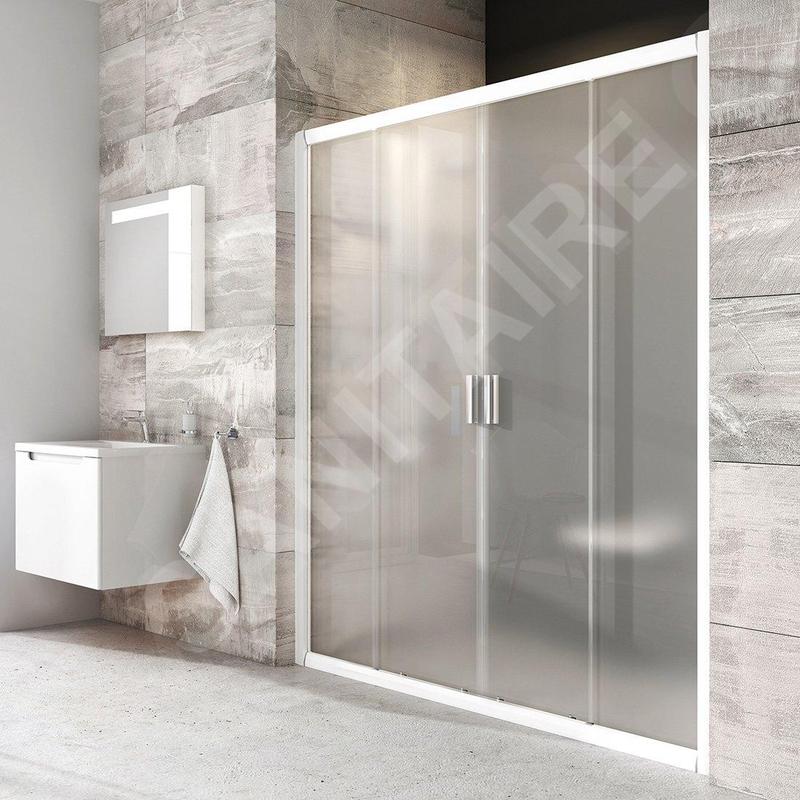 Ravak Blix - Porte de douche en quatre parties BLDP4-160, 1570-1610 mm, blanc/verre Grape 0YVS0100ZG Ravak Blix - Porte de douche en quatre parties BLDP4-160, 1570-1610 mm, blanc/verre Grape 0YVS0100ZG