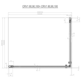 Ravak Chrome - Porte de douche CRV1-100, 980-1000 mm, satiné/verre transparent 1QVA0U01Z1
