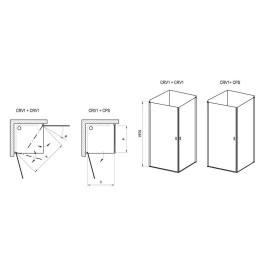 Ravak Chrome - Porte de douche CRV1-100, 980-1000 mm, satiné/verre transparent 1QVA0U01Z1