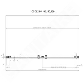 Ravak Chrome - Porte de douche en deux parties CSDL2-110, 1075-1105 cm, aluminium brillant/verre transparent 0QVDCC0LZ1