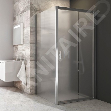 Ravak Blix - Paroi de douche fixe BLPS-80. 770-790 mm, aluminium brillant/verre Grape 9BH40C00ZG