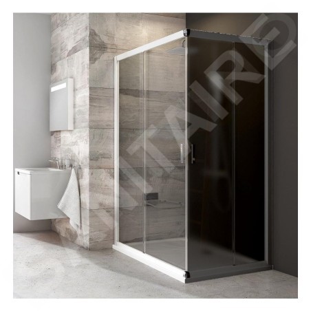 Ravak Blix - Porte de douche BLRV2K 110 cm, blanc/verre transparent 1XVD0100Z1