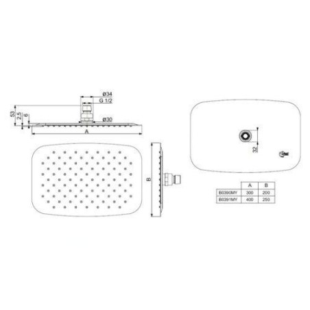 Ideal Standard Idealrain Cube - Douche de tête LUXE, 400x250 mm, inox B0391MY