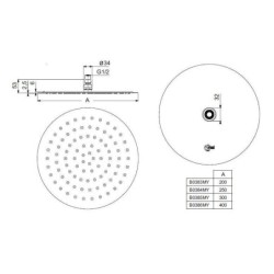Ideal Standard Idealrain - Douche de tête LUXE, diamètre 200 mm, inox B0383MY