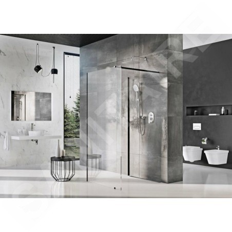 Ravak Walk-In - Cabine de douche Walk-In Corner 110/80, 1100x2000 mm, noir/verre clair GW1CD4300Z1