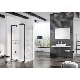 Ravak Pivot - Paroi de douche PPS-90, 870-895 mm, noir/verre clair 90G70300Z1