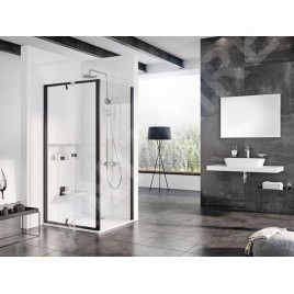 Ravak Pivot - Paroi de douche PPS-80, 770-795 mm, noir/verre clair 90G40300Z1