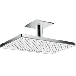 Hansgrohe Rainmaker Select - Douche de tête 460, 2 jets EcoSmart 9l/min, bras de douche 100 mm, blanc/chrome 24014400