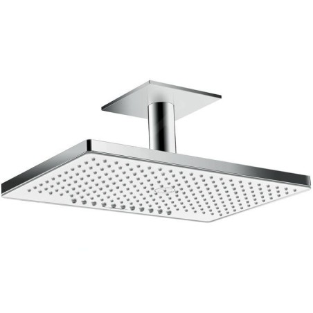 Hansgrohe Rainmaker Select - Douche de tête 460, 2 jets EcoSmart 9l/min, bras de douche 100 mm, blanc/chrome 24014400