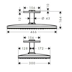 Hansgrohe Rainmaker Select - Douche de tête 460, 2 jets, bras de douche 100 mm, noir/chrome 24004600