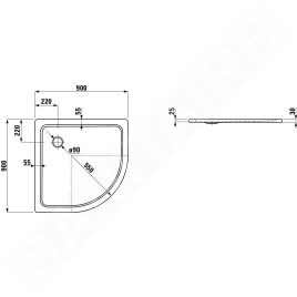 Laufen Platina - Receveur de douche avec pastilles anti-bruit, 900x900 mm, blanc H2150080000401