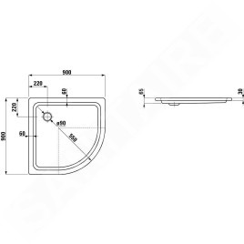 Laufen Platina - Receveur de douche avec pastilles anti-bruit, 900x900 mm, blanc H2150180000401