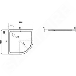 Laufen Platina - Receveur de douche avec pastilles anti-bruit, 1000x1000 mm, blanc H2150090000401