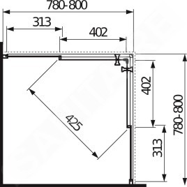 Jika Lyra plus - Cabine de douche 780-800x780-800 mm, blanc/verre transparent H2513810006651