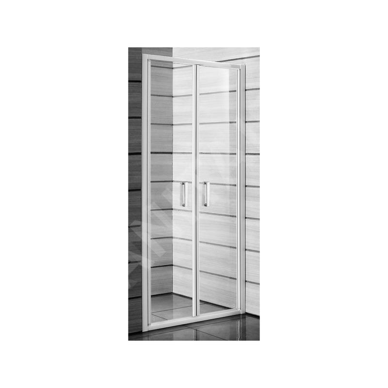 Jika Lyra plus - Porte de douche à deux battants 900x1900 mm, blanc/verre transparent H2563820006681