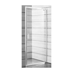 Jika Lyra plus - Porte de douche pivotante G/D, 800x1900, blanc/verre avec bandes décoratives H2543810006651